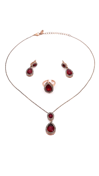 Picture of Enchanting Japan Korea Red 3 Pieces Jewelry Sets