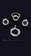Picture of Independent Design Wedding Cubic Zirconia 3 Pieces Jewelry Sets
