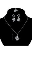 Picture of The Integrity Of  Multi Stone Platinum Plated 3 Pieces Jewelry Sets