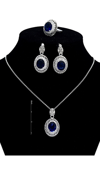 Picture of Flexible Designed Cubic Zirconia Multi Stone 3 Pieces Jewelry Sets