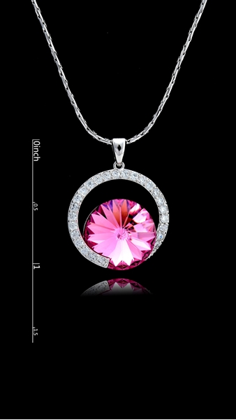 Picture of Independent Design Pink Platinum Plated Collar 16 OR 18 Inches