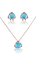 Show details for High Quality Sea Blue Rose Gold Plated 2 Pieces Jewelry Sets