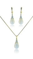 Picture of Well Designed Rose Gold Plated Opal (Imitation) 2 Pieces Jewelry Sets