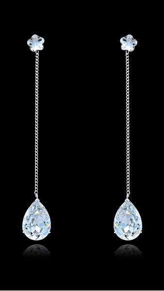 Picture of Novel Style Platinum Plated Single Stone Drop & Dangle