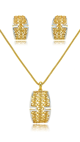 Picture of Fabulous Gold Plated Hollow Out 2 Pieces Jewelry Sets