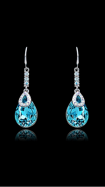 Picture of Well Designed Platinum Plated Big Drop & Dangle