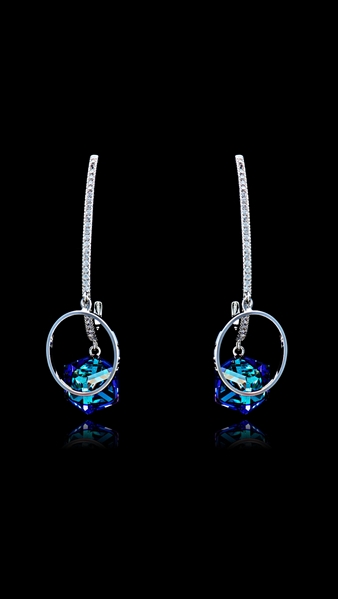 Picture of Beauteous Swarovski Element Single Stone Drop & Dangle