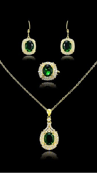 Picture of Wholesale Online Luxury Brass 3 Pieces Jewelry Sets