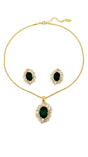 Picture of Fantastic Green Crystal 2 Pieces Jewelry Sets