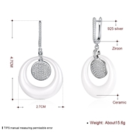 Picture of Modern Design Platinum Plated White Drop & Dangle