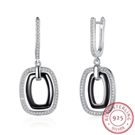 Picture of Trendy Black Platinum Plated Drop & Dangle