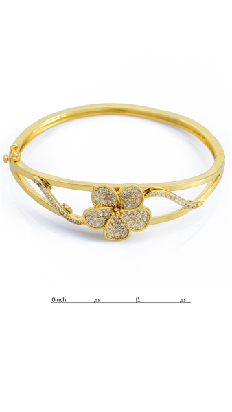 Picture of Durable Cubic Zirconia Floral Bangles