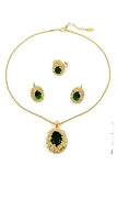 Picture of Popular Design Glass Gold Plated 3 Pieces Jewelry Sets