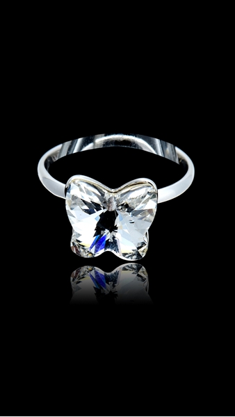 Picture of Three-Dimensional Platinum Plated Swarovski Element Fashion Rings