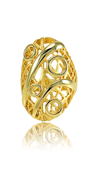 Picture of Delicate Curvy Hollow Out Gold Plated Fashion Rings