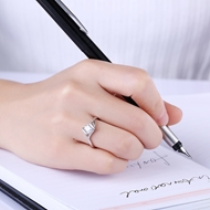Picture of Modern Design Platinum Plated White Fashion Rings