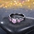 Picture of Well Produced Gunmetel Plated Pink Fashion Rings