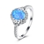 Picture of Unique Fashion Platinum Plated Blue Fashion Rings