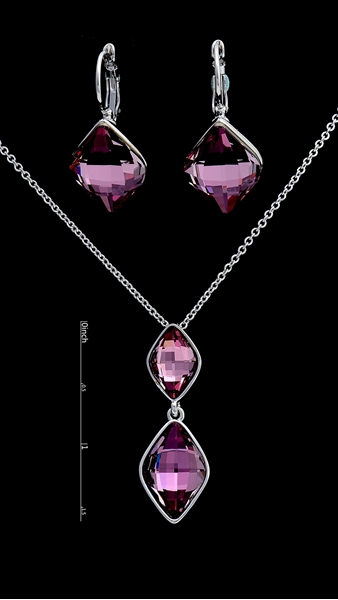 Picture of The Integrity Of  Platinum Plated Zine-Alloy 2 Pieces Jewelry Sets