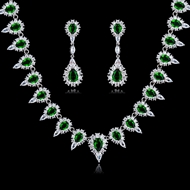Picture of Big Cubic Zirconia Necklace And Earring Sets 1JJ050914S