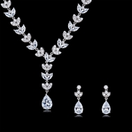 Picture of  Wedding Cubic Zirconia Necklace And Earring Sets 1JJ050945S
