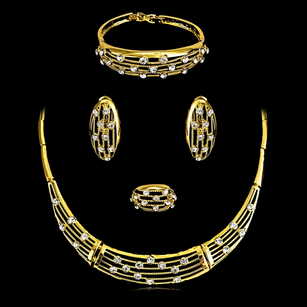 Picture of Brand New White Gold Plated 4 Piece Jewelry Set with SGS/ISO Certification