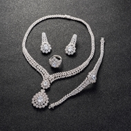 Picture of Famous Big Cubic Zirconia 4 Piece Jewelry Set
