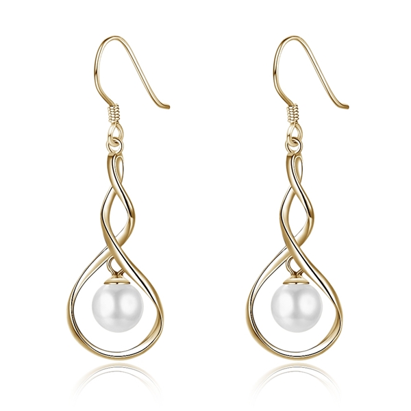 Picture of Good Quality Artificial Pearl 925 Sterling Silver Dangle Earrings