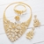 Picture of Wholesale Gold Plated Flowers & Plants 4 Piece Jewelry Set with No-Risk Return