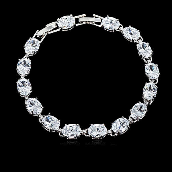 Picture of Wholesale Platinum Plated Small Tennis Bracelet with Speedy Delivery
