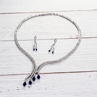Picture of Charming Blue Luxury Necklace and Earring Set As a Gift