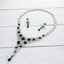 Show details for Charming Green Platinum Plated Necklace and Earring Set As a Gift
