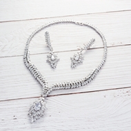 Show details for Copper or Brass Cubic Zirconia Necklace and Earring Set at Great Low Price Show details for Copper or Brass Cubic Zirconia Necklace and Earring Set at Great Low Price