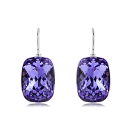 Picture of Brand New Purple Swarovski Element Small Hoop Earrings with SGS/ISO Certification