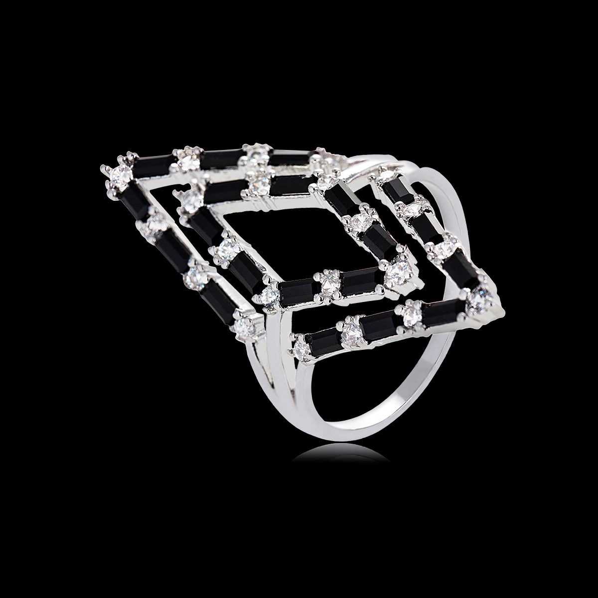 Bling Casual Platinum Plated Fashion Ring