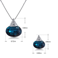 Picture of Popular Artificial Crystal Blue Necklace and Earring Set