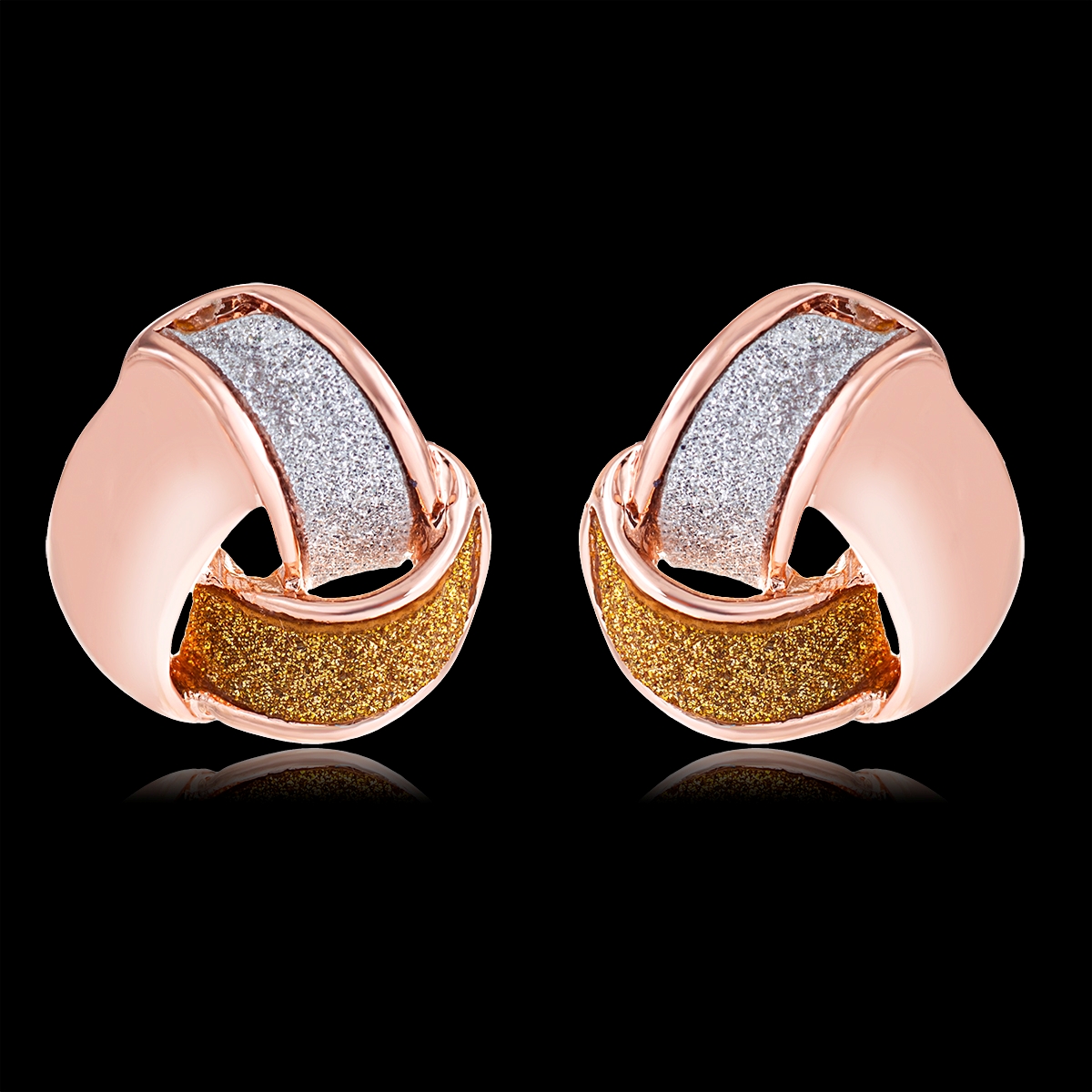 Dubai Rose Gold Plated Stud Earrings with Full Guarantee