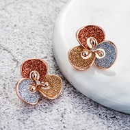 Picture of Purchase Rose Gold Plated Flowers & Plants Stud Earrings Exclusive Online
