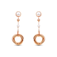 Picture of Online Wholesale Rose Gold Plated Venetian Pearl Drop & Dangle