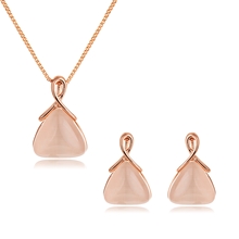 Show details for Classic White Necklace and Earring Set with Worldwide Shipping