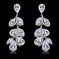 Picture of Shop Platinum Plated Cubic Zirconia Dangle Earrings Best Price