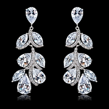 Show details for Shop Platinum Plated Cubic Zirconia Dangle Earrings Best Price