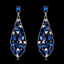 Show details for New Season Blue Cubic Zirconia Dangle Earrings with SGS/ISO Certification