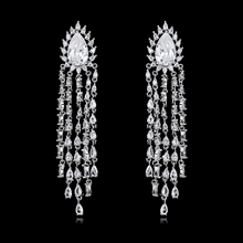 Show details for Luxury Platinum Plated Dangle Earrings with Beautiful Craftmanship