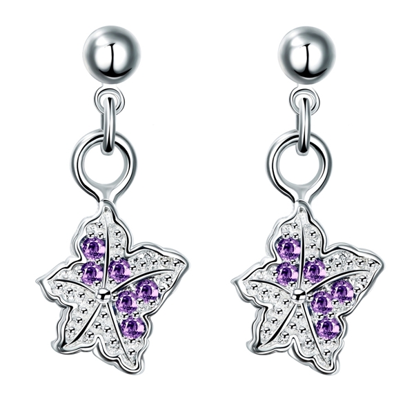 Picture of Delicate Medium Purple Drop & Dangle Earrings