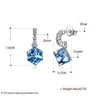 Picture of Buy Platinum Plated Blue Drop & Dangle Earrings with Wow Elements
