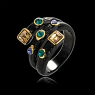 Picture of Bulk Multi-tone Plated Glass Fashion Ring Exclusive Online