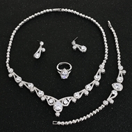 Picture of Nickel Free Platinum Plated Medium 4 Piece Jewelry Set with Worldwide Shipping