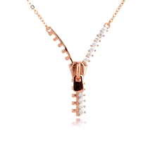 Show details for Fancy Small Rose Gold Plated Pendant Necklace