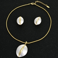 Picture of Bulk Zinc Alloy Gold Plated Necklace and Earring Set Wholesale Price